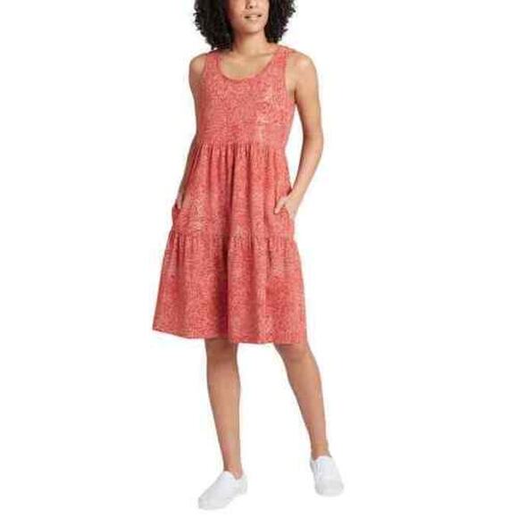 Frye Dresses & Skirts - Frye Faded Bandana Red Tiered Cotton Jersey Knit Dress w/ Pockets Plus Size XXL
